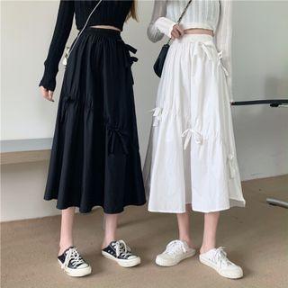 High-waist Bow A-line Semi Skirt