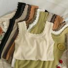 Wave-edge Crop Tank Top In 9 Colors