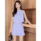 Set: Tie Back Tank Top + Mini A-line Skirt