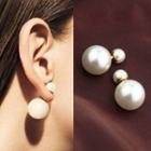 Faux Pearl Through And Through Earring