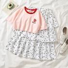 Short-sleeve T-shirt / Dotted Tiered Skirt