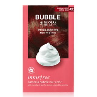 Innisfree - Camelia Bubble Hair Color (#4 Burgundy Red) : 1. Colorant 30ml + 2. Oxidizing Agent 60g + 3. Treatment 8ml + Serum 8ml