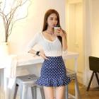 V-neck Linen Blend Knit Top