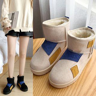 Color Block Applique Snow Boots