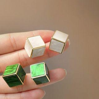 Glaze Cube Alloy Earring