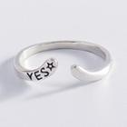 925 Sterling Silver Yes Lettering Open Ring