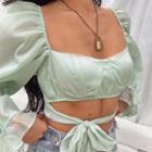 Open Back Off-shoulder Crop Top