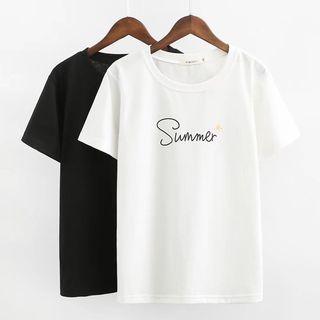 Short-sleeve Lettering Blouse