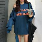 Cut-out Lettering Long Pullover