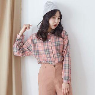 Plaid Shirt 13 - Pink - One Size