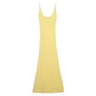 Spaghetti Strap Plaid Midi Knit Dress