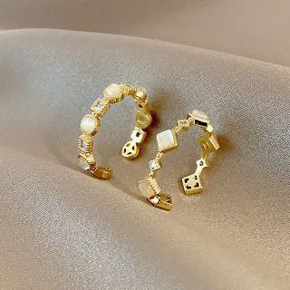Rhinestone Cat Eye Stone Alloy Open Ring