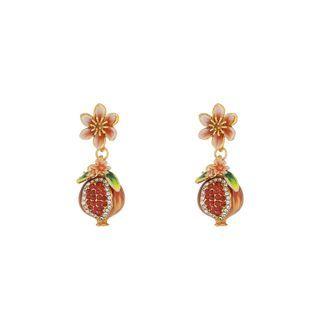 Flower Fruit Alloy Dangle Earring 1 Pair - Gold - One Size