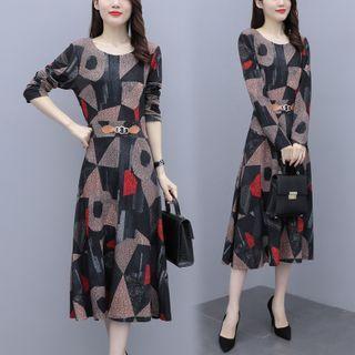 Print Long A-line Skirt