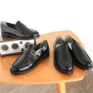 Stud-trim Penny Loafers