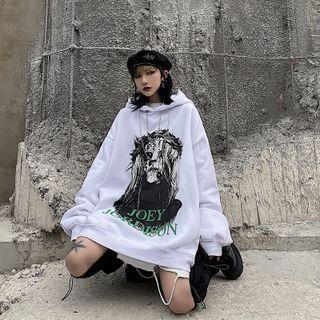 Graphic Print Chained Hoodie
