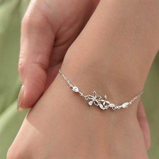 Flower Sterling Silver Bracelet / Gift Box / Set