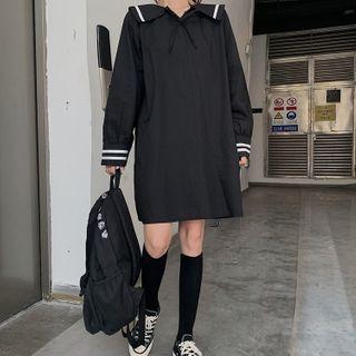 Sailor Collared Long-sleeve Dress