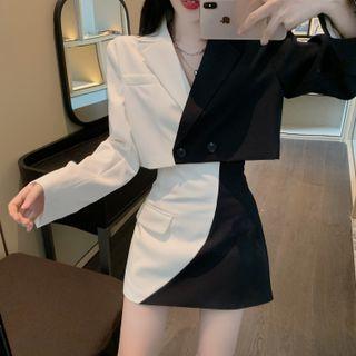Two Tone Blazer / Mini Skirt