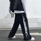 Tie-dyed Panel Straight-cut Pants