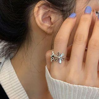 Flower Alloy Open Ring J2482 - Silver - One Size