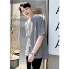 Contrast-neck T-shirt
