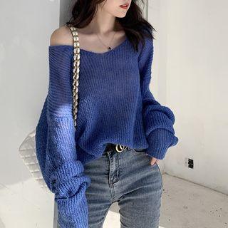 Oversize Long-sleeve Knit Top