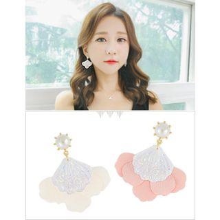 Faux-pearl Shell Dangle Earrings