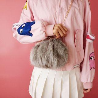 Furry Kiss-lock Cross Bag
