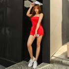 Drawstring-waist Tube Playsuit