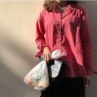 Long Sleeve Single Pocket Blouse