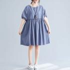 Plain Lantern-sleeve Dress