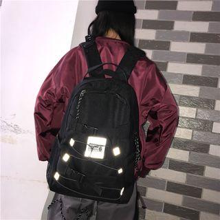 String Detail Backpack Xfxd-730 - Black - One Size