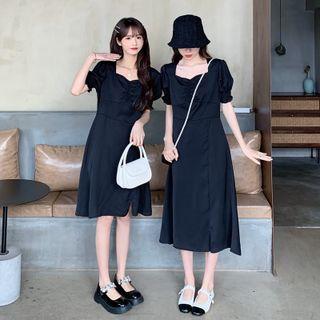 Puff-sleeve A-line Dress (various Designs)