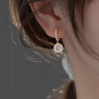 Rhinestone Drop Huggie Earring