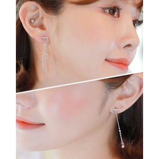 Butterfly Silver Drop Earrings One Size