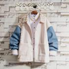 Gingham Check Trim Button Jacket