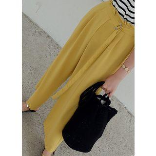 Wide-led Dress Pants With Belt