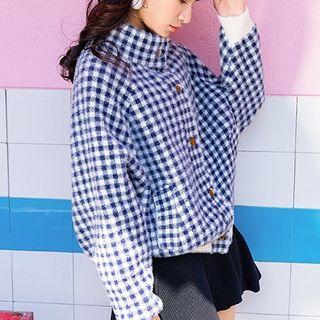 Checked Knit Jacket