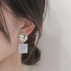 Shell Square Alloy Dangle Earring 1 Pair - Gold - One Size