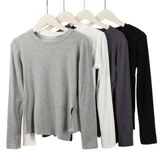 Asymmetrical Side-slit T-shirt