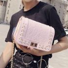 Faux Pearl Lace Panel Shoulder Bag