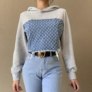 Ripped Denim Hoodie
