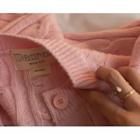 [dearest] Woolen Cable-knit Cardigan (pink) One Size