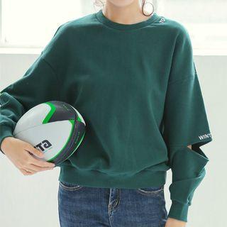 Embroidery Slit Sleeve Pullover