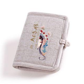 Chinese Opera Print Canvas Short Wallet