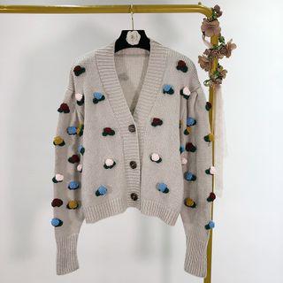 V-neck Bobble Cardigan