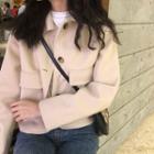 Collared Button-up Cropped Jacket