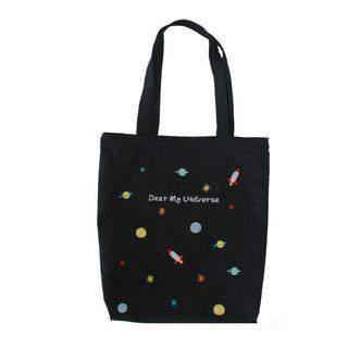 Embroidery Canvas Shopper Bag