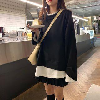 Oversize Mock Two-piece Pullover